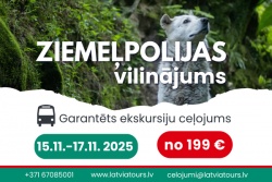 Ziemeļpolija brīvdienās 15.11.-17.11. Latvia Tours